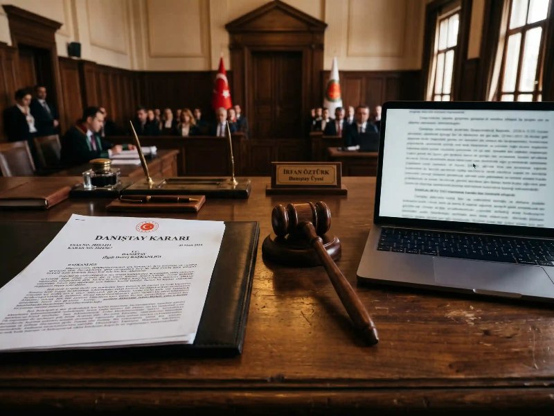 4734 sayılı kanun kapsamında ihalelerden yasaklama işlemlerinde suçta ve cezada kanunilik ilkesini, Danıştay 13. Dairesi iptal kararını ve mahkeme tokmağını temsil eden resmi evraklar.