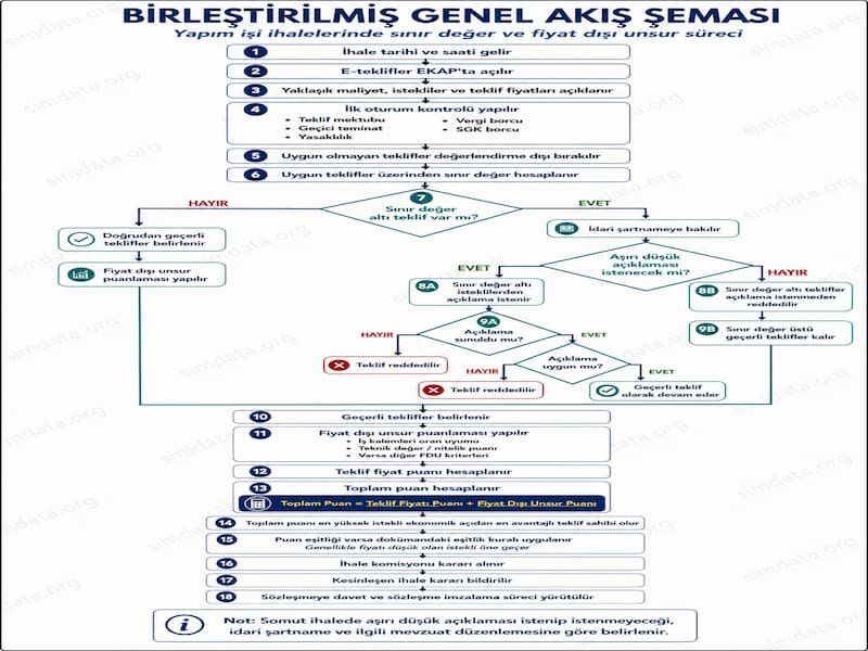 pım İşi İhalelerinde Sınır Değer ve Fiyat Dışı Unsur Akış Şeması