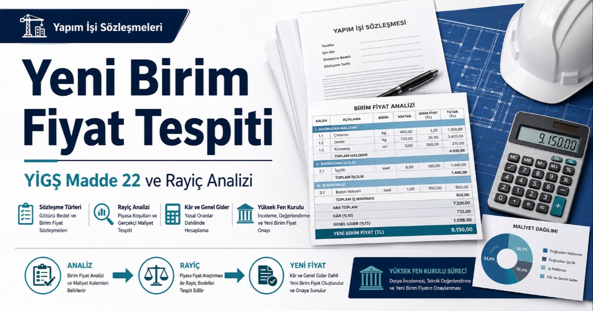 Yapım İşlerinde Yeni Birim Fiyat Tespiti ve Analiz Yöntemleri